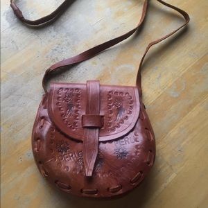 ✖️SOLD✖️ Vintage printed brown leather purse